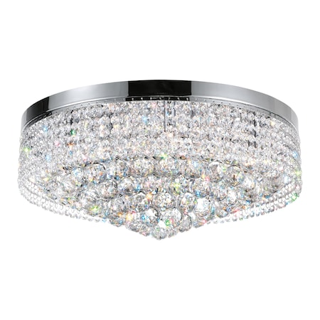 Cwi Lighting Cascade 10 Light Drum Shade Flush Mount With Chrome Finish 5424C22C